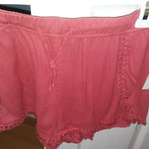 Coral Soft Linen Shorts